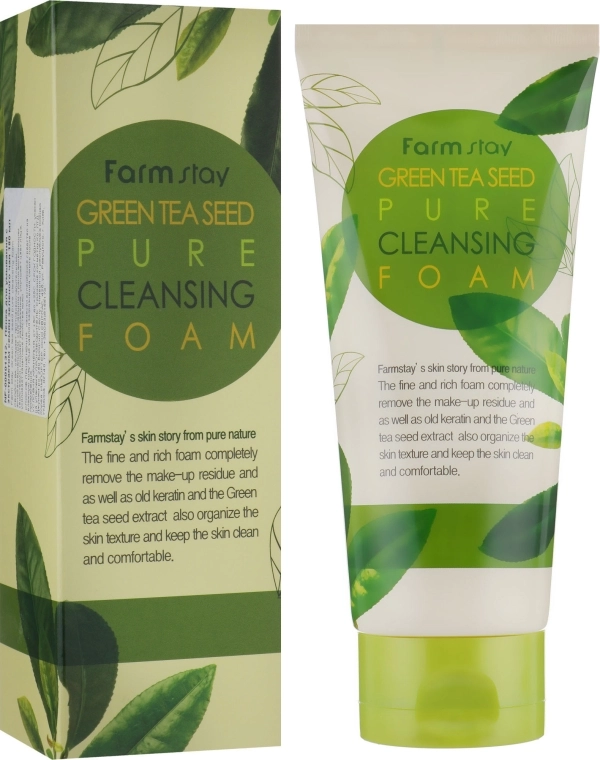 Пенка для умывания с экстрактом зеленого чая - FarmStay Green Tea Seed Pure Cleansing Foam, 180 мл - фото N1