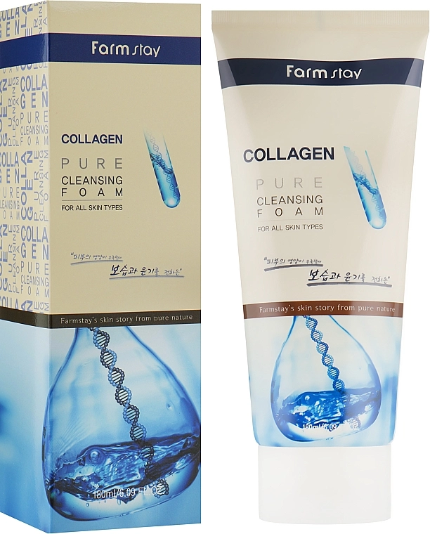 Пенка очищающая с коллагеном - FarmStay Collagen Pure Cleansing Foam, 180 мл - фото N1