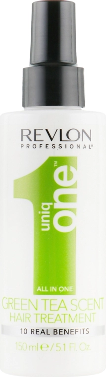 Спрей-маска для ухода за волосами с ароматом зеленого чая - Uniq One Green Tea S - Revlon Professional Uniq One Green Tea Scent Treatment, 150 мл - фото N1