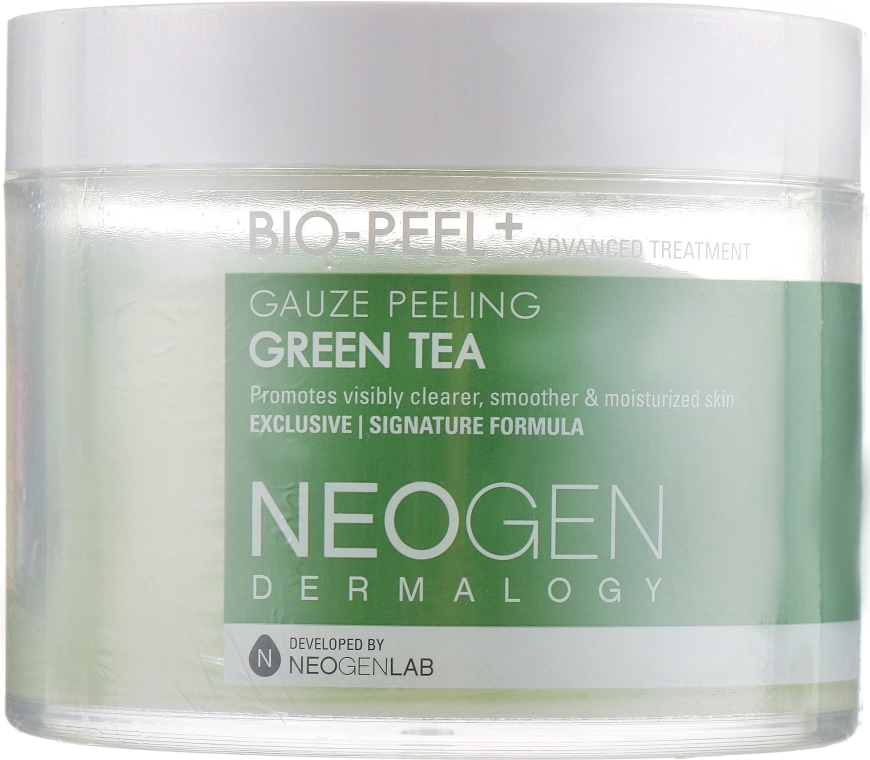 Пилинговые диски с зеленым чаем - Dermalogy Bio Peel Gauze Peeling Green Tea - NEOGEN Dermalogy Bio Peel Gauze Peeling Green Tea, 30 шт - фото N1