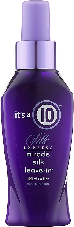 Шелковое несмываемое средство для волос - It's a 10 Haircare Silk Express Miracle Silk Leave-In, 120 мл - фото N1