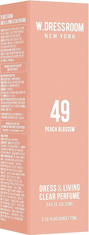 Парфюмированная вода для одежды и дома - W.DRESSROOM Dress & Living Clear Perfume No.49 Peach Blossom, 70 мл - фото N2