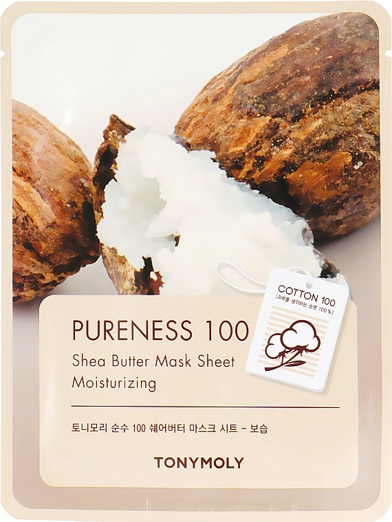 Тканевая маска для лица с экстрактом масла Ши - Tony Moly Pureness 100 Shea Butter Mask Sheet, 21 г - фото N1