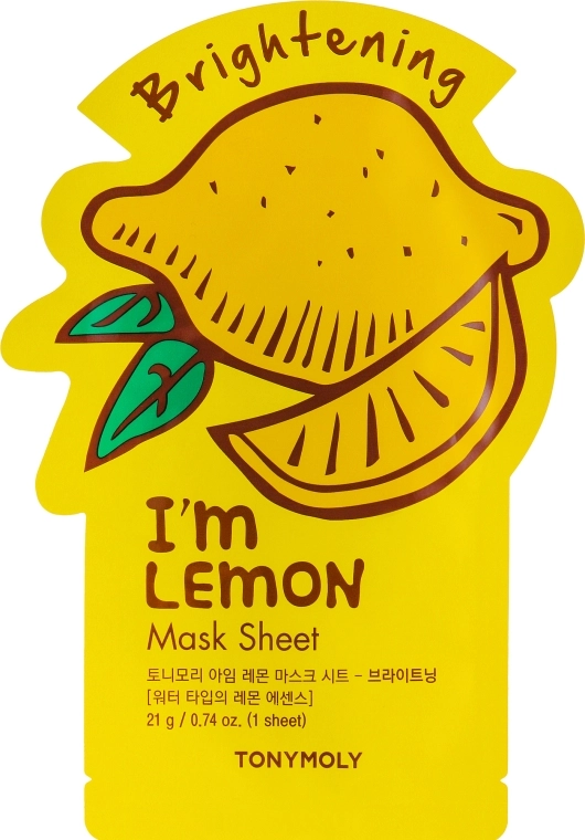 Листова маска для обличчя з екстрактом лимону - Tony Moly I'm Real Lemon Mask Sheet, 21 г - фото N1