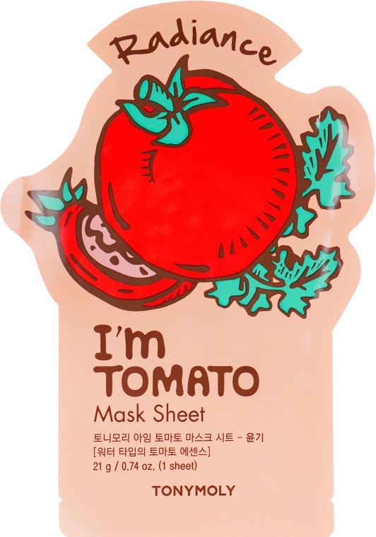 Листовая маска для лица с экстактом томата - Tony Moly I'm Real Tomato Mask Sheet, 21 г - фото N1