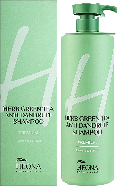 Шампунь против перхоти - HEONA Herb Green Tea Anti Dandruff Shampoo, 1000 мл - фото N2