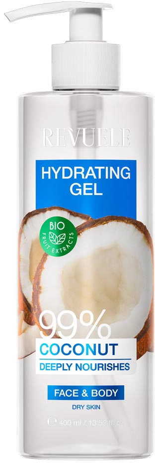 Гель увлажняющий с кокосом 99% для лица и тела - Revuele Moisturizing Gel Coconut 99%, 400 мл - фото N1