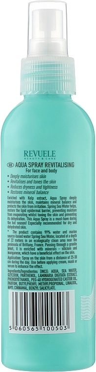 Восстанавливающий аква-спрей для тела и лица - Revuele Face&Body Revitalizing Aqua Spray, 200 мл - фото N2