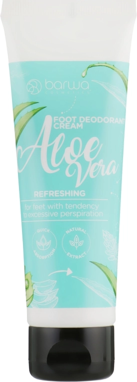 Освіжаючий дезодоруючий крем для ніг з екстрактом алое - Barwa Balnea Refreshing Foot Deodorant Cream With Aloe Vera, 75 мл - фото N1