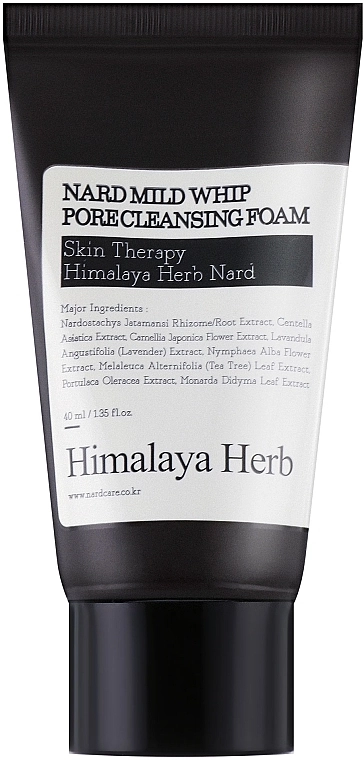 Пенка сужающая поры - NARD Himalaya Herb Mild Whip Pore Cleansing Foam, мини, 40 мл - фото N1