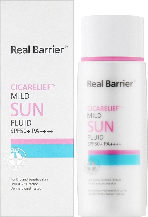 Сонцезахисний флюїд - Real Barrier Cicarelief Mild Sun Fluid SPF50+PA++++, 55 мл - фото N1