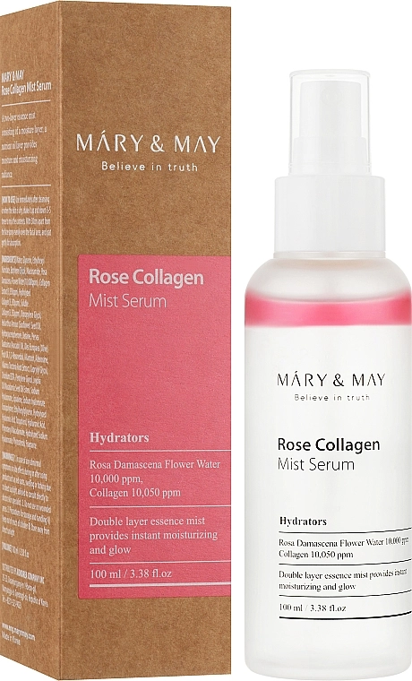 Мист-сыворотка с экстрактом розы и коллагеном - Mary & May Marine Rose Collagen Mist Serum, 100 мл - фото N2