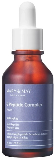 Омолоджуюча сироватка з пептидним комплексом - Mary & May 6 Peptide Complex Serum, 30 мл - фото N1