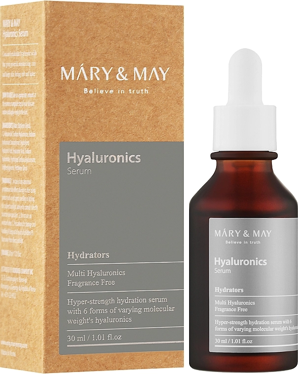 Відновлююча сироватка для обличчя з гіалуроновою кислотою - Mary & May Hyaluronics Serum, 30 мл - фото N2