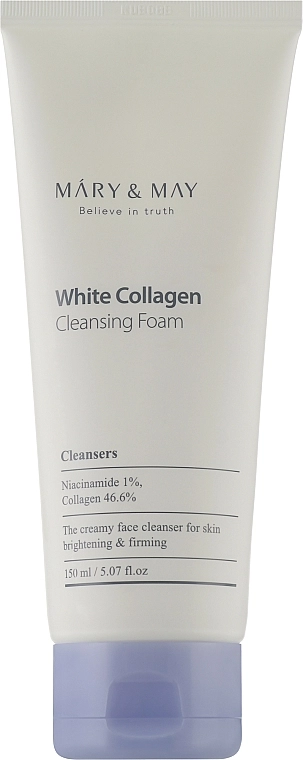 Пінка для вмивання з колагеном та ніацинамідом - Mary & May White Collagen Cleansing Foam, 150 мл - фото N1
