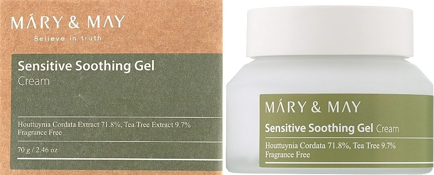 Заспокійливий крем-гель для проблемної шкіри обличчя - Mary & May Sensitive Soothing Gel, 70 г - фото N2