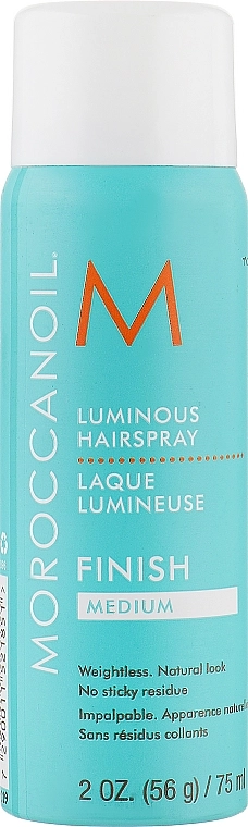 Сяючий лак для волосся середньої фіксації - Moroccanoil Luminous Hairspray Medium Finish, 75 мл - фото N1