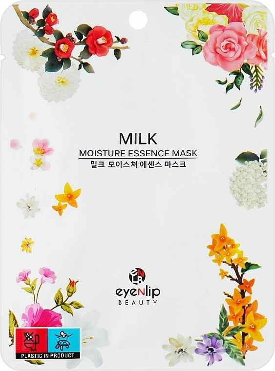 Зволожуюча тканинна маска для обличчя з молочною есенцією - Eyenlip Moisture Essence Mask Milk, 25 мл, 1 шт - фото N1