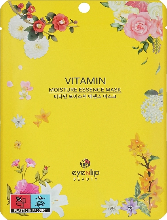 Тканевая витаминная маска для лица - Eyenlip Moisture Essence Mask Vitamin, 25 мл, 1 шт - фото N1