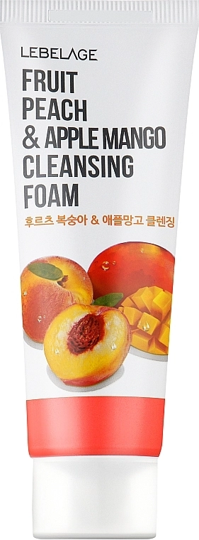 Пінка для вмивання з персиком та манго - Lebelage Fruit Peach & Apple Mango Cleansing Foam, 100 мл - фото N1