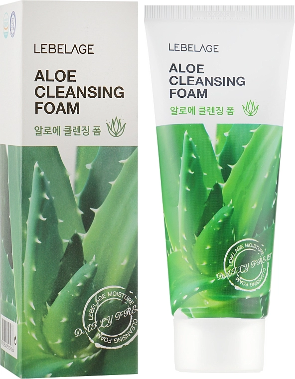 Очищающая пенка для умывания с экстрактом алоэ - Lebelage Aloe Cleansing Foam, 100 мл - фото N1