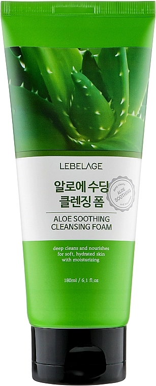 Очищаюча пінка для вмивання з екстрактом алое - Lebelage Aloe Cleansing Foam, 100 мл - фото N4