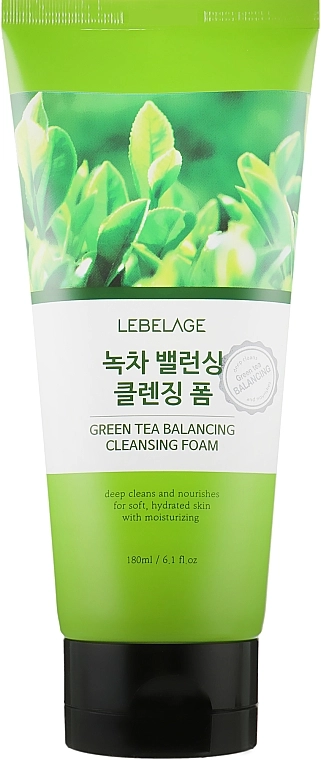 Пінка для вмивання з екстрактом зеленого чаю - Lebelage Green Tea Balancing Cleansing Foam, 100 мл - фото N2