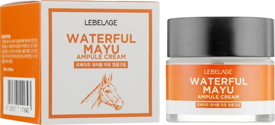 Крем для обличчя з екстрактом кінського масла - Lebelage Waterful Mayu Ampule Cream, 70 мл - фото N1