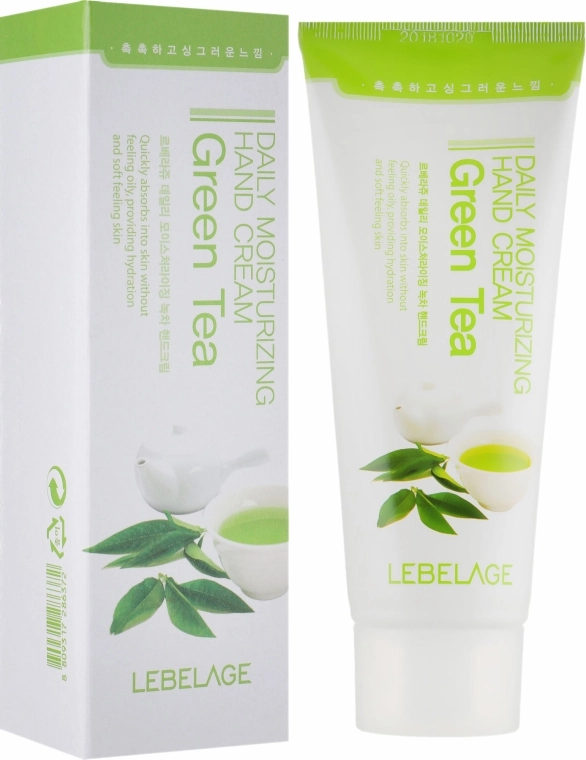 Крем для рук с экстрактом зеленого чая - Lebelage Daily Moisturizing Green Tea Hand Cream, 100 мл - фото N1