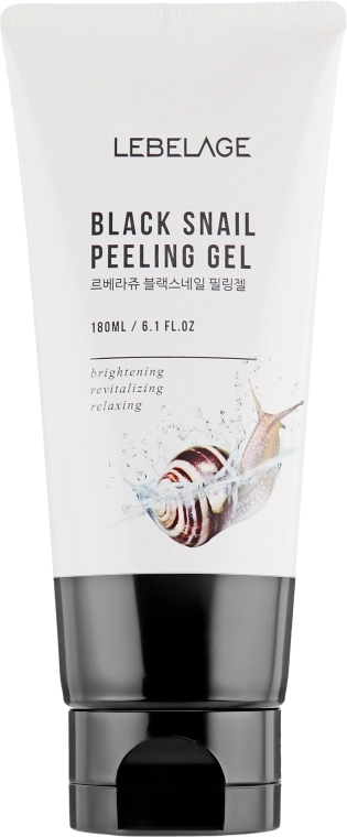 Отшелушивающий гель для умывания с экстрактом улитки - Lebelage Black Snail Peeling Gel, 180 мл - фото N2