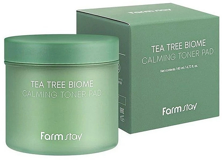 Заспокійливі тонер-диски для обличчя - FarmStay Tea Tree Biome Calming Toner Pad, 70 шт - фото N1