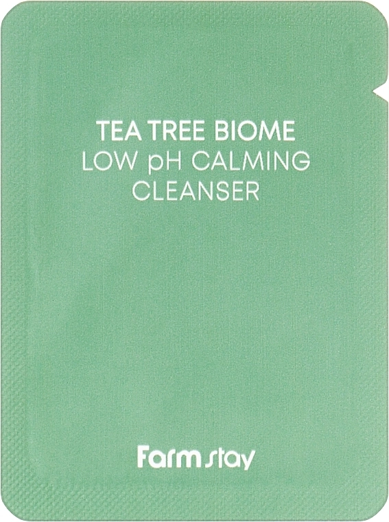 Очищаюча пінка для проблемної шкіри з чайним деревом та низьким pH - FarmStay Tea Tree Biome Low pH Calming Cleanser, пробник, 2 мл - фото N1
