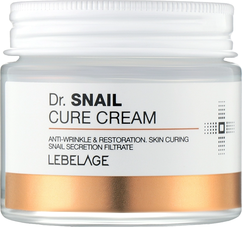 Восстанавливающий крем для лица с муцином улитки - Lebelage Dr. Snail Cure Cream, 70 мл - фото N1