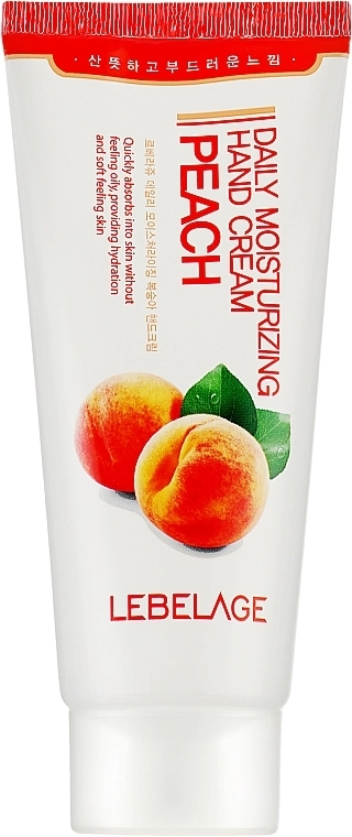 Зволожуючий крем для рук із екстрактом персика - Lebelage Daily Moisturizing Peach Cream, 100 мл - фото N1