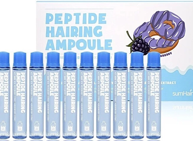 Восстанавливающие пептидные ампулы для волос - SumHair Peptide Hairing Ampoule #Black Berry, 13 мл, 10 шт - фото N1