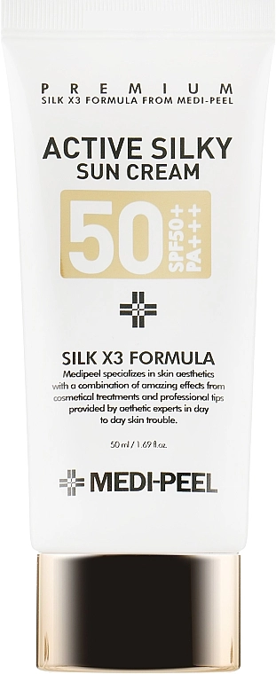 Сонцезахисний крем - Medi peel Active Silky Sun Cream SPF50+ /PA+++, 50 мл - фото N2