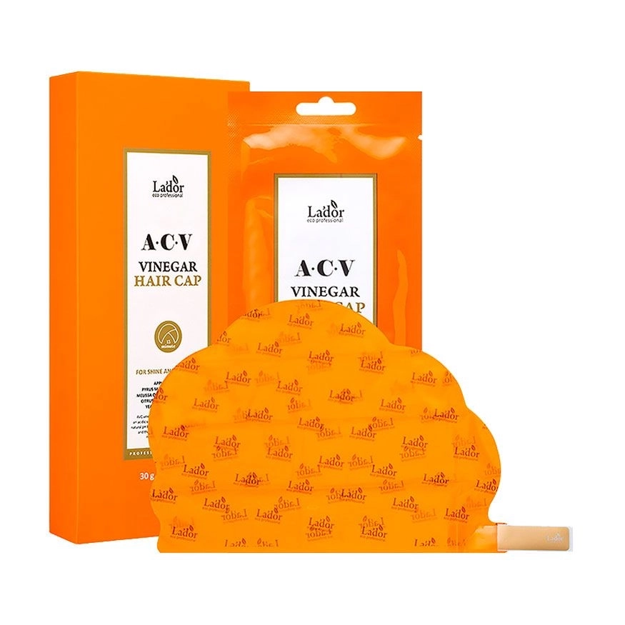 Маска-шапочка для волосся з яблучним оцтом для жирної шкіри голови - La'dor ACV Vinegar Hair Cap, 5х30 г - фото N3