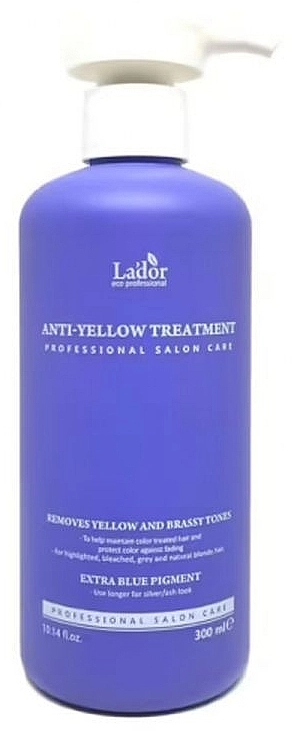 Маска для волосся проти жовтизни освітленого волосся з фіолетовим пігментом та кератином - La'dor Anti Yellow Treatment, 300 мл - фото N1