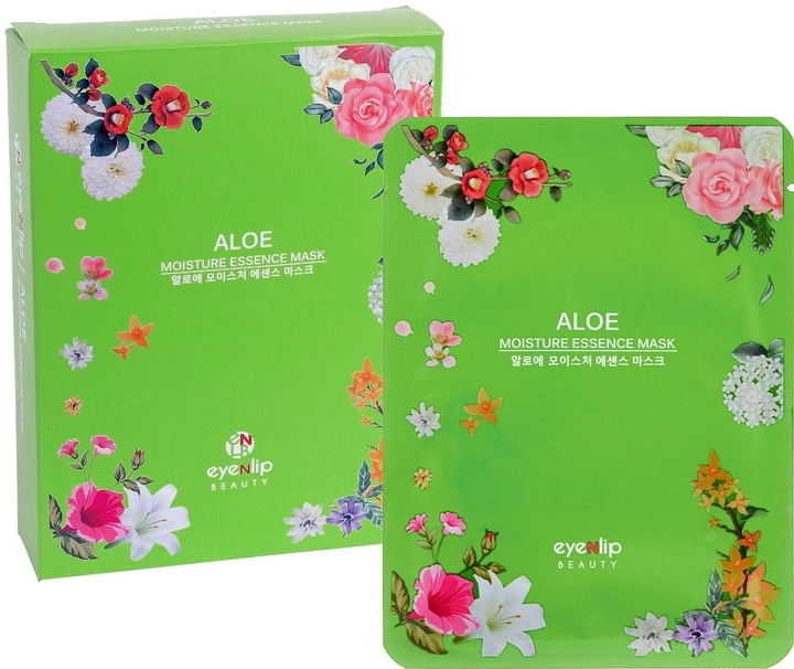 Тканинна маска для обличчя з екстрактом алое - Eyenlip Moisture Essence Mask Aloe, 25 мл,10 шт - фото N1