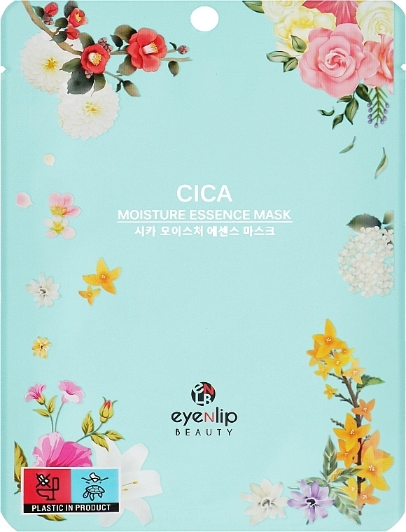 Тканевая маска для лица с центеллой - Eyenlip Moisture Essence Mask Cica, 25 мл, 10 шт - фото N1