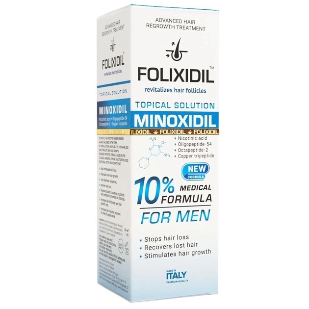 Лосьйон проти випадіння волосся з міноксидилом 10% для чоловіків - FOLIXIDIL Minoxidil 10%, 60 мл - фото N3