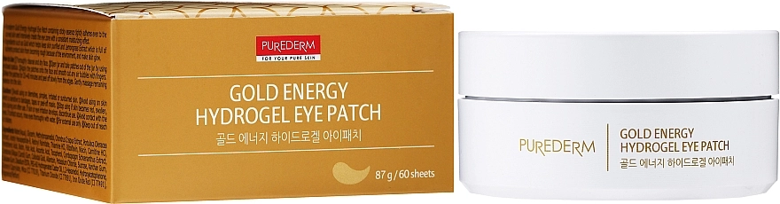 Гідрогелеві патчі під очі з нано-золотом - Purederm Gold Energy Hydrogel Eye Patch, 60 шт - фото N2