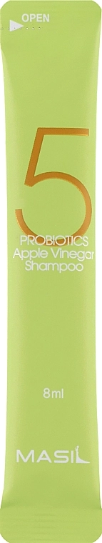 Мягкий безсульфатный шампунь с яблочным уксусом и пробиотиками для чувствительной кожи головы - Masil 5 Probiotics Apple Vinegar Shampoo, 20x8 мл - фото N2