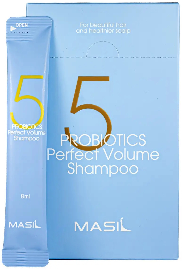 Шампунь для придания объёма тонким волосам с пробиотиками - Masil 5 Probiotics Perfect Volume Shampoo, 20x8 мл - фото N1