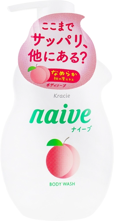 Жидкое мыло для тела с экстрактом листьев персикового дерева - Kracie Naive Body Wash, 530 мл - фото N1