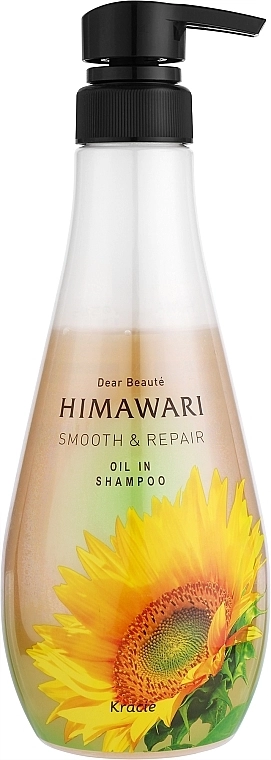 Шампунь для відновлення гладкості пошкодженого волосся - Kracie Dear Beaute Himawari Smooth & Repair Oil In Shampoo, 500 мл - фото N1