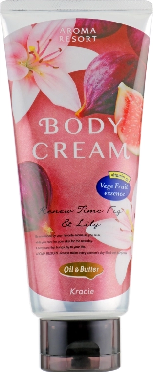 Крем для тіла "Лілія та інжир" - Kracie Aroma Resort Body Cream, 170 г - фото N1