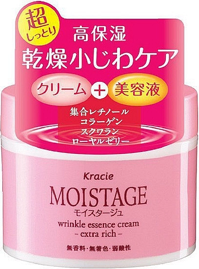 Зволожуючий крем для обличчя проти зморшок - Kracie Moistage Wrinkle Essence Cream Extra Rich, 100 г - фото N2
