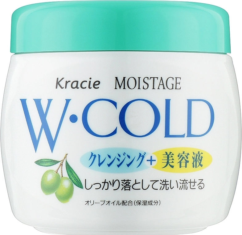 Очищаючий та зволожуючий масажний крем для обличчя - Kracie Moistage W Cold Cleansing Cream, 270 г - фото N1