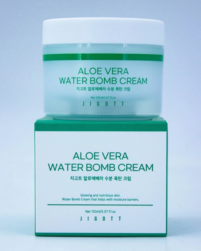 Успокаивающий крем с экстрактом алоэ - Aloe Water Blue Cream - Jigott Aloe Vera Water Bomb Cream, 150 мл - фото N5